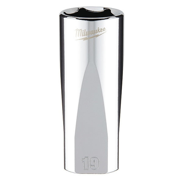 3/8 in. Drive 19mm Metric 6-Point Deep Socket with FOUR FLAT Sides