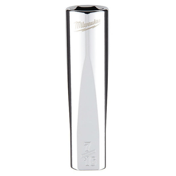 3/8 in. Drive 7/16 in. SAE 6-Point Deep Socket with FOUR FLAT Sides