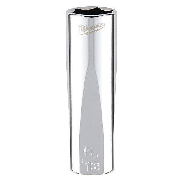 3/8 in. Drive 9/16 in. SAE 6-Point Deep Socket with FOUR FLAT Sides