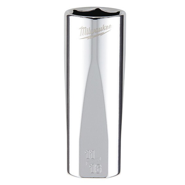 3/8 in. Drive 11/16 in. SAE 6-Point Deep Socket with FOUR FLAT Sides