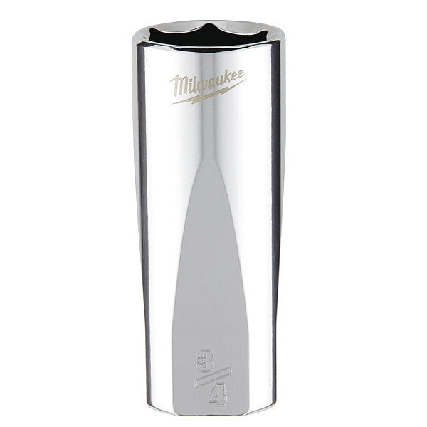 3/8 in. Drive 3/4 in. SAE 6-Point Deep Socket with FOUR FLAT Sides