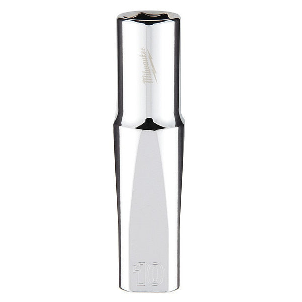 3/8 in. Drive 10mm Metric 6-Point Deep Socket with FOUR FLAT Sides