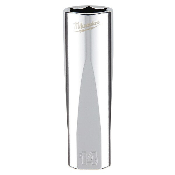 3/8 in. Drive 14mm Metric 6-Point Deep Socket with FOUR FLAT Sides