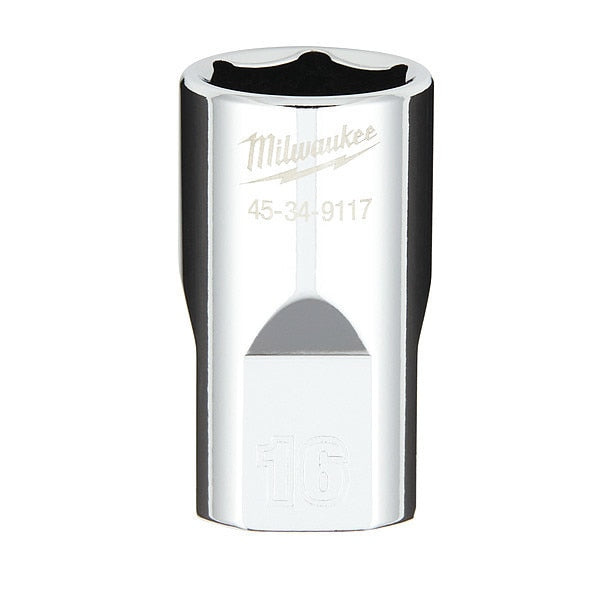 1/2 in. Drive 16mm Metric 6-Point Socket with FOUR FLAT Sides