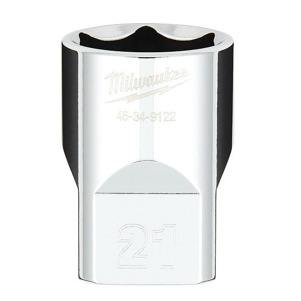 1/2 in. Drive 21mm Metric 6-Point Socket with FOUR FLAT Sides