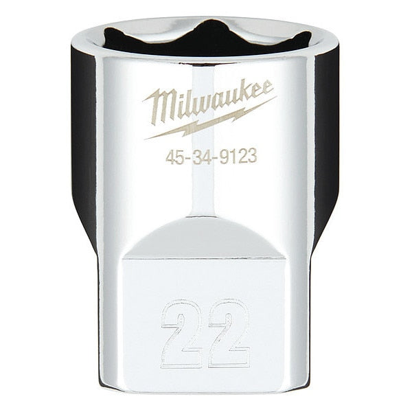 1/2 in. Drive 22mm Metric 6-Point Socket with FOUR FLAT Sides