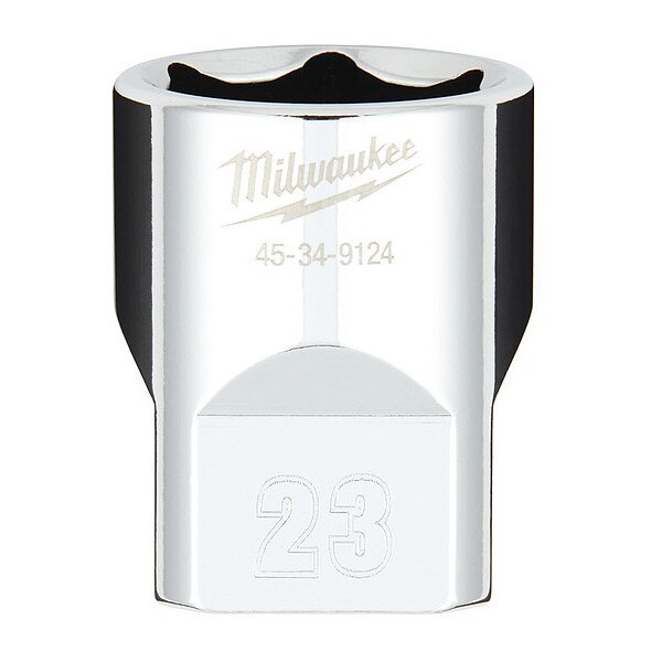 1/2 in. Drive 23mm Metric 6-Point Socket with FOUR FLAT Sides