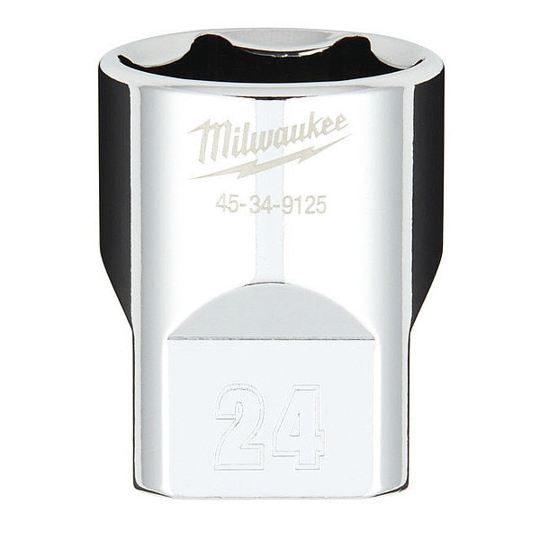 1/2 in. Drive 24mm Metric 6-Point Socket with FOUR FLAT Sides