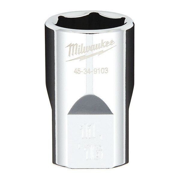 1/2 in. Drive 11/16 in. SAE 6-Point Socket with FOUR FLAT Sides