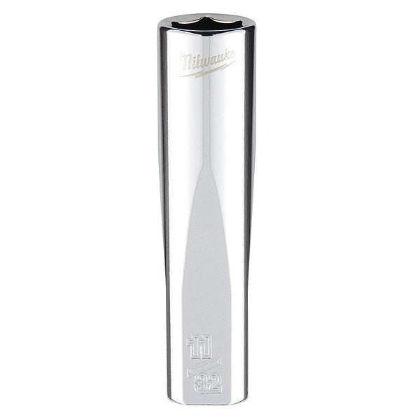 1/4 in. Drive 11/32 in. SAE 6-Point Deep Socket with FOUR FLAT Sides