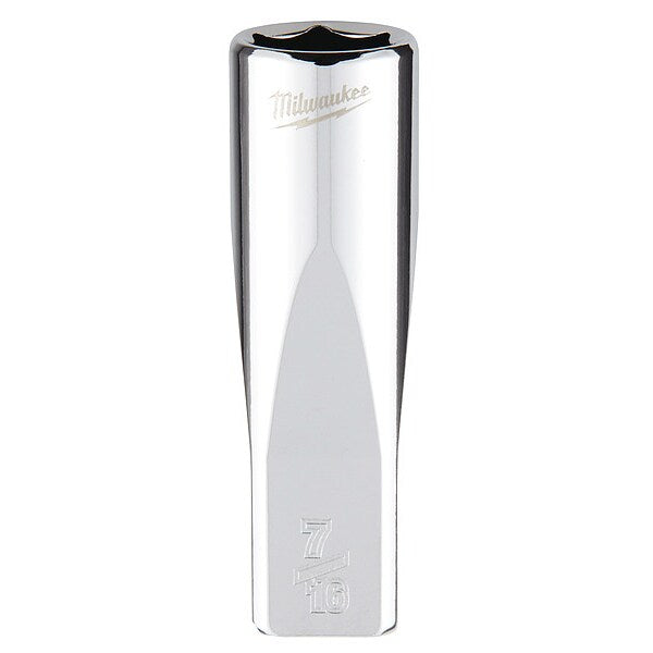 1/4 in. Drive 7/16 in. SAE 6-Point Deep Socket with FOUR FLAT Sides