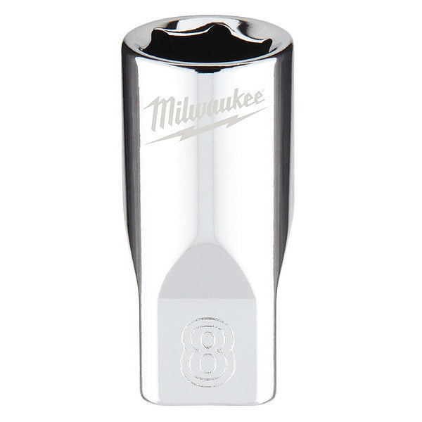 1/4 in. Drive 8mm Metric 6-Point Socket with FOUR FLAT Sides
