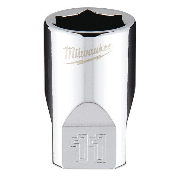1/4 in. Drive 11mm Metric 6-Point Socket with FOUR FLAT Sides