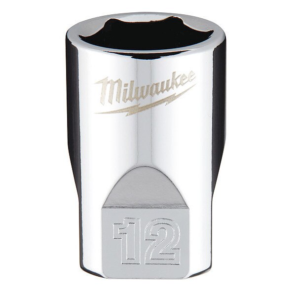 1/4 in. Drive 12mm Metric 6-Point Socket with FOUR FLAT Sides