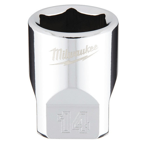 1/4 in. Drive 14mm Metric 6-Point Socket with FOUR FLAT Sides