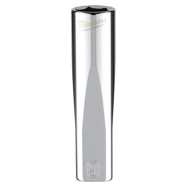 1/4 in. Drive 9mm Metric 6-Point Deep Socket with FOUR FLAT Sides