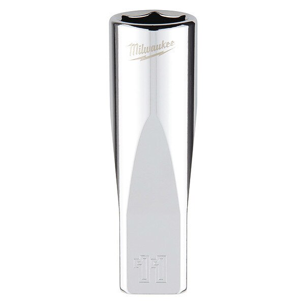 1/4 in. Drive 11mm Metric 6-Point Deep Socket with FOUR FLAT Sides