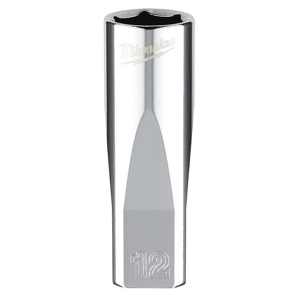 1/4 in. Drive 12mm Metric 6-Point Deep Socket with FOUR FLAT Sides
