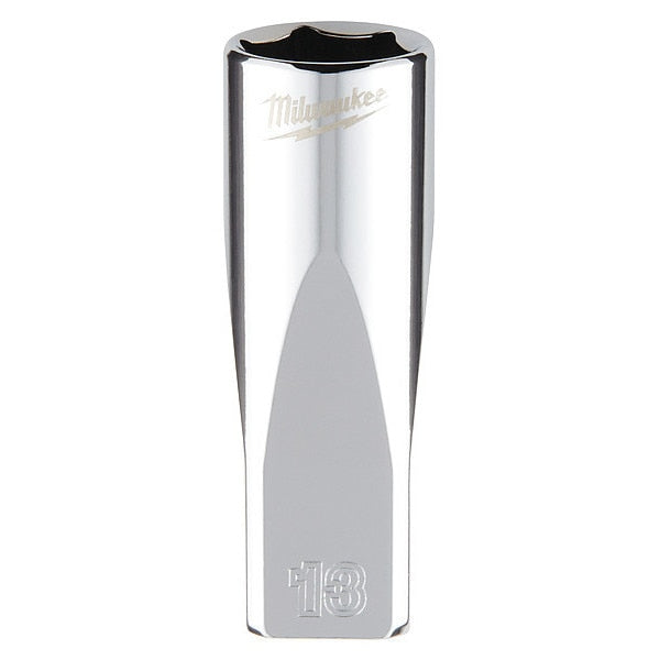1/4 in. Drive 13mm Metric 6-Point Deep Socket with FOUR FLAT Sides