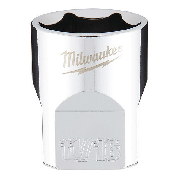 3/8 in. Drive 11/16 in. SAE 6-Point Socket with FOUR FLAT Sides