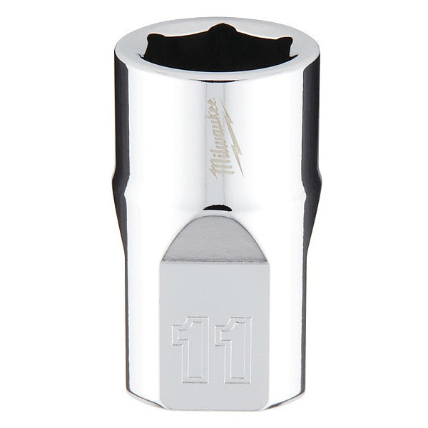 3/8 in. Drive 11mm Metric 6-Point Socket with FOUR FLAT Sides