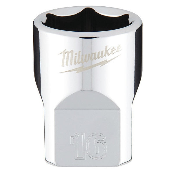 3/8 in. Drive 16mm Metric 6-Point Socket with FOUR FLAT Sides