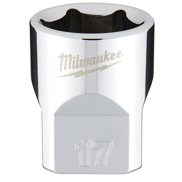 3/8 in. Drive 17mm Metric 6-Point Socket with FOUR FLAT Sides