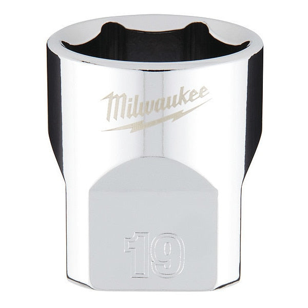 3/8 in. Drive 19mm Metric 6-Point Socket with FOUR FLAT Sides