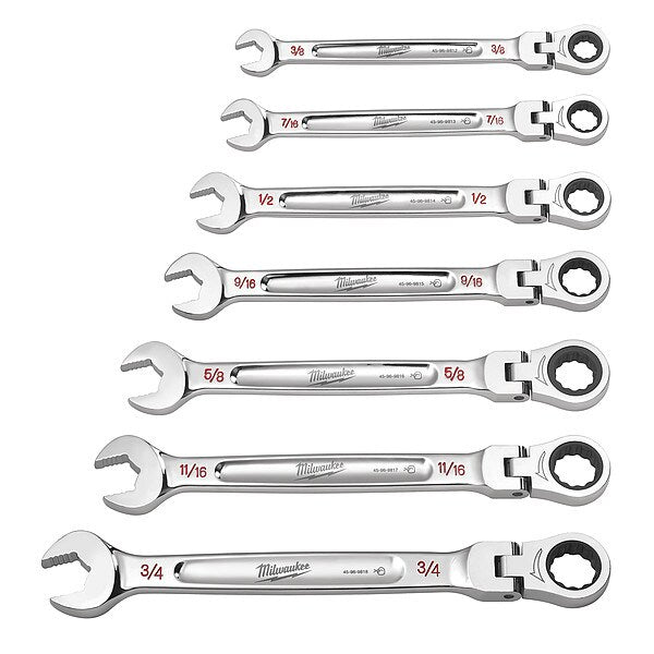 7 pc. SAE Flex Head Combination Wrenche Set