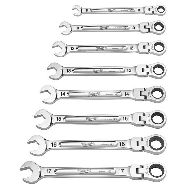 7 pc. Metric Flex Head Ratcheting Combination Wrench
