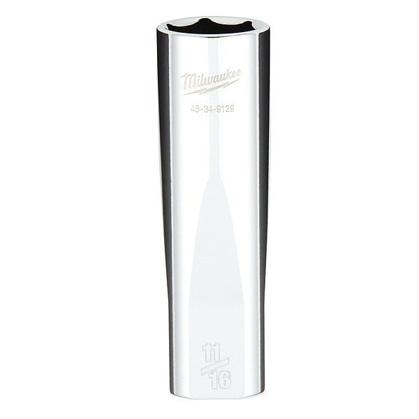 1/2 in. Drive 11/16 in. SAE 6-Point Deep Socket with FOUR FLAT Sides