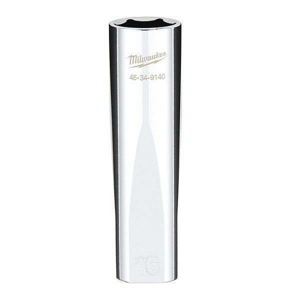 1/2 in. Drive 16mm Metric 6-Point Deep Socket with FOUR FLAT Sides