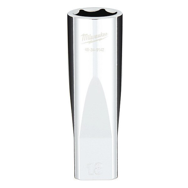 1/2 in. Drive 18mm Metric 6-Point Deep Socket with FOUR FLAT Sides