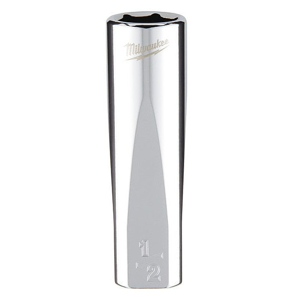 3/8 in. Drive 1/2 in. SAE 6-Point Deep Socket with FOUR FLAT Sides