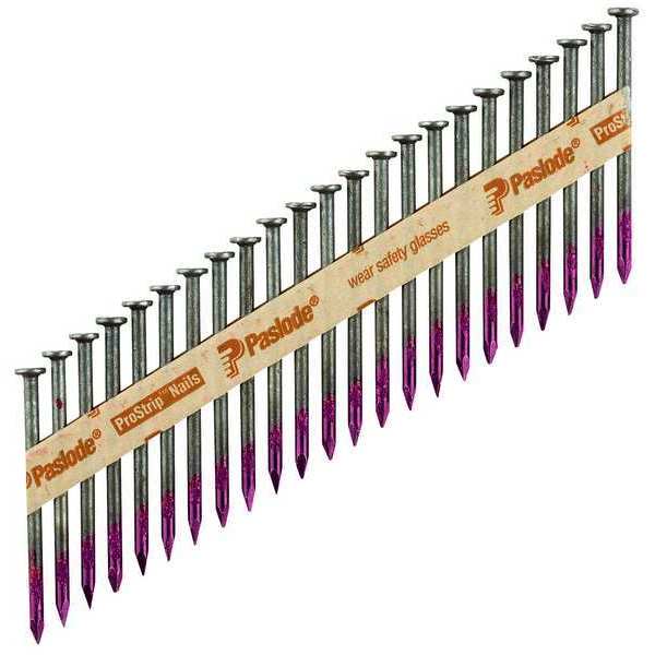 Collated Metal Connector Nail, 2-1/2 in L, Not Applicable, Brite, Flat Head, Straight, 2500 PK
