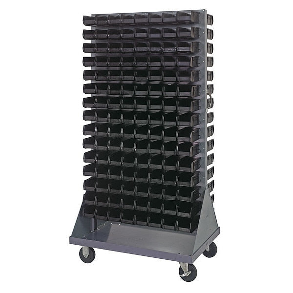 Steel Mobile Louvered Floor Rack, 36 in W x 24 in D x 72 in H, Gray