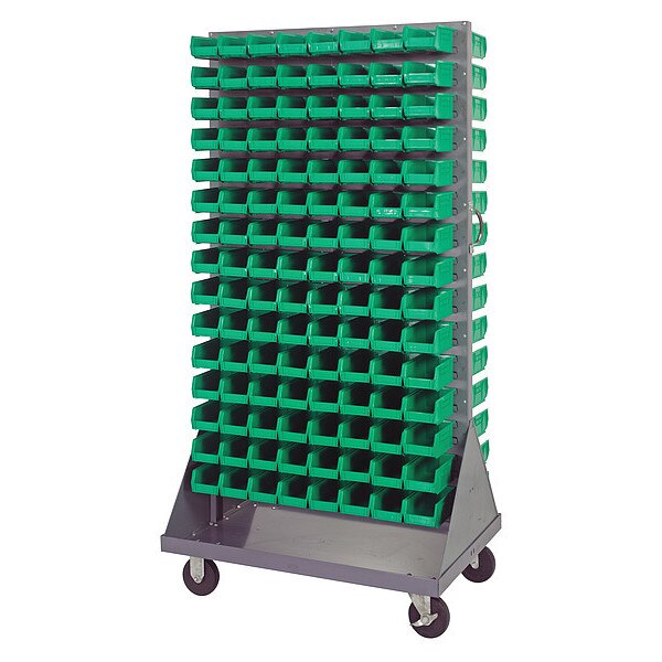Steel Mobile Louvered Floor Rack, 36 in W x 24 in D x 72 in H, Gray
