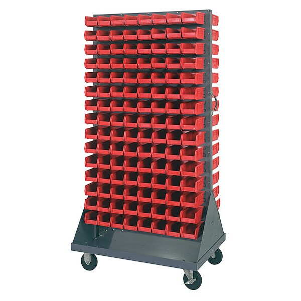 Steel Mobile Louvered Floor Rack, 36 in W x 24 in D x 72 in H, Gray