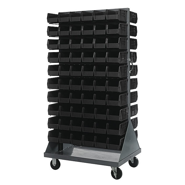 Steel Mobile Louvered Floor Rack, 36 in W x 24 in D x 72 in H, Gray
