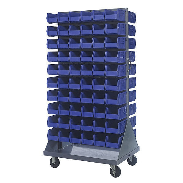 Steel Mobile Louvered Floor Rack, 36 in W x 24 in D x 72 in H, Gray