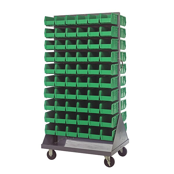 Steel Mobile Louvered Floor Rack, 36 in W x 24 in D x 72 in H, Gray