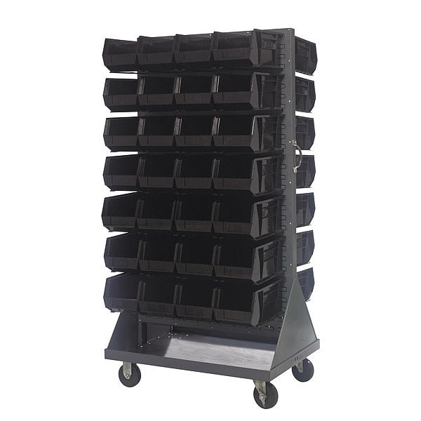 Steel Mobile Louvered Floor Rack, 36 in W x 24 in D x 72 in H, Gray
