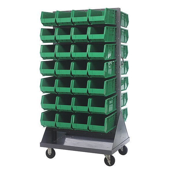 Steel Mobile Louvered Floor Rack, 36 in W x 24 in D x 72 in H, Gray