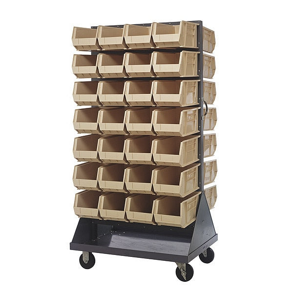 Steel Mobile Louvered Floor Rack, 36 in W x 24 in D x 72 in H, Gray