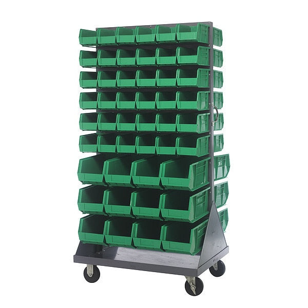 Steel Mobile Louvered Floor Rack, 36 in W x 24 in D x 72 in H, Gray