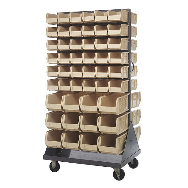 Steel Mobile Louvered Floor Rack, 36 in W x 24 in D x 72 in H, Gray