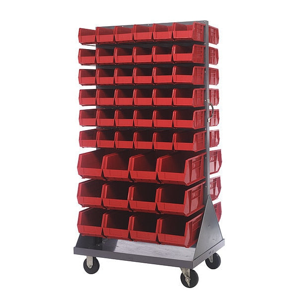 Steel Mobile Louvered Floor Rack, 36 in W x 24 in D x 72 in H, Gray