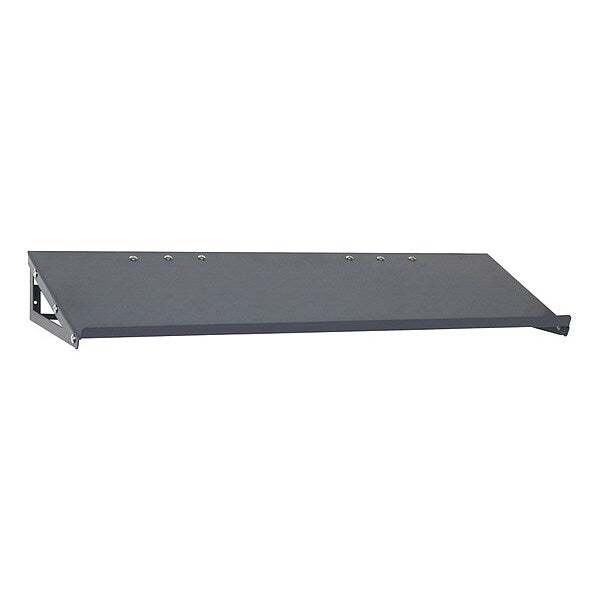 Steel Slanted Shelf, 36 in W x 12 in D x Gray