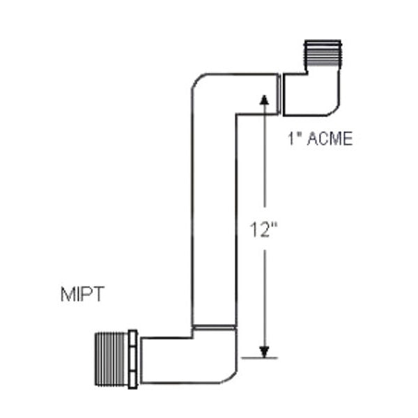 Swing Joint, 1 in, Schedule 40, White