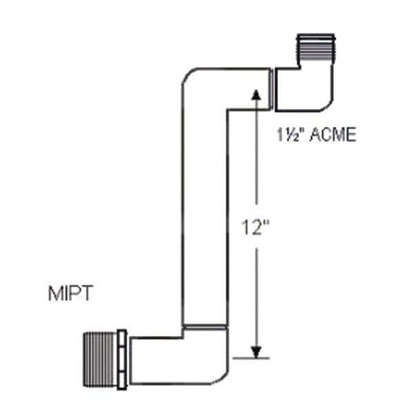Swing Joint, 1 1/2 in, Schedule 40, White